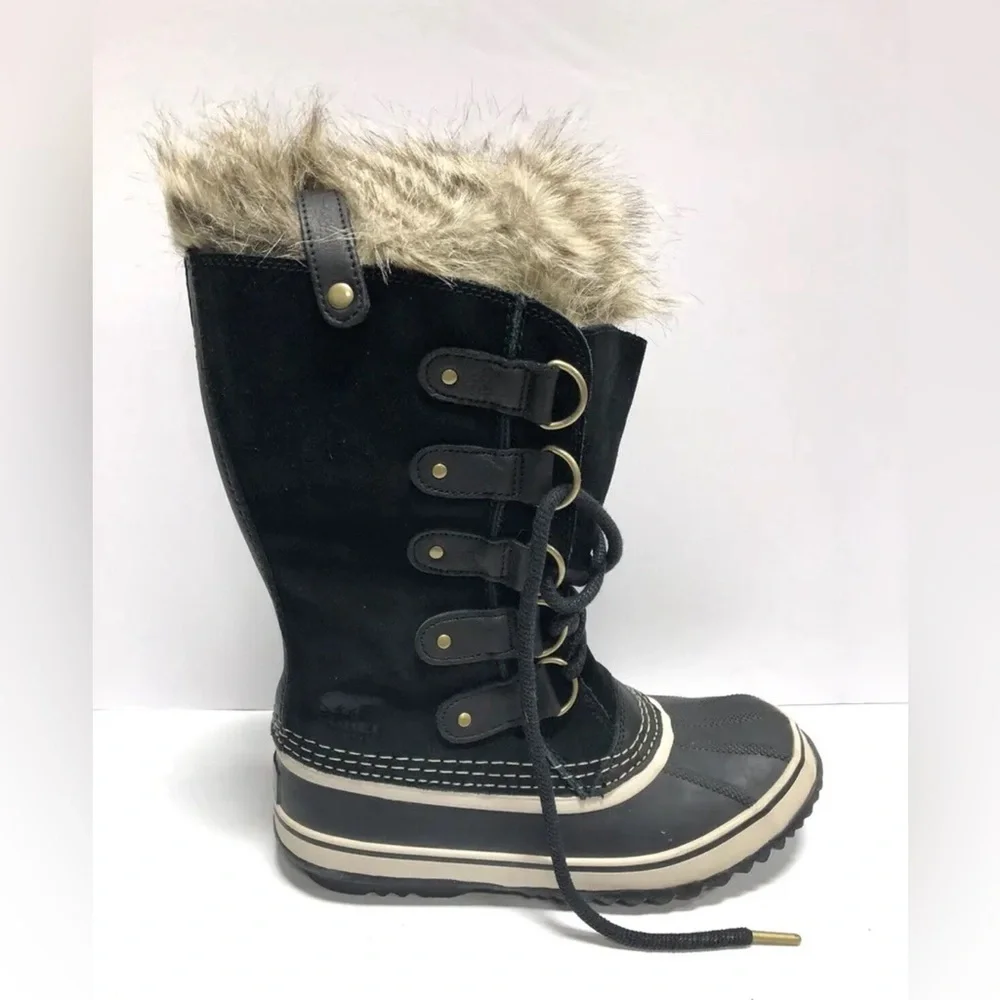 Sorel Women's Joan Of Arctic, Black Waterproof Winter Snow Boot Size 7 M
